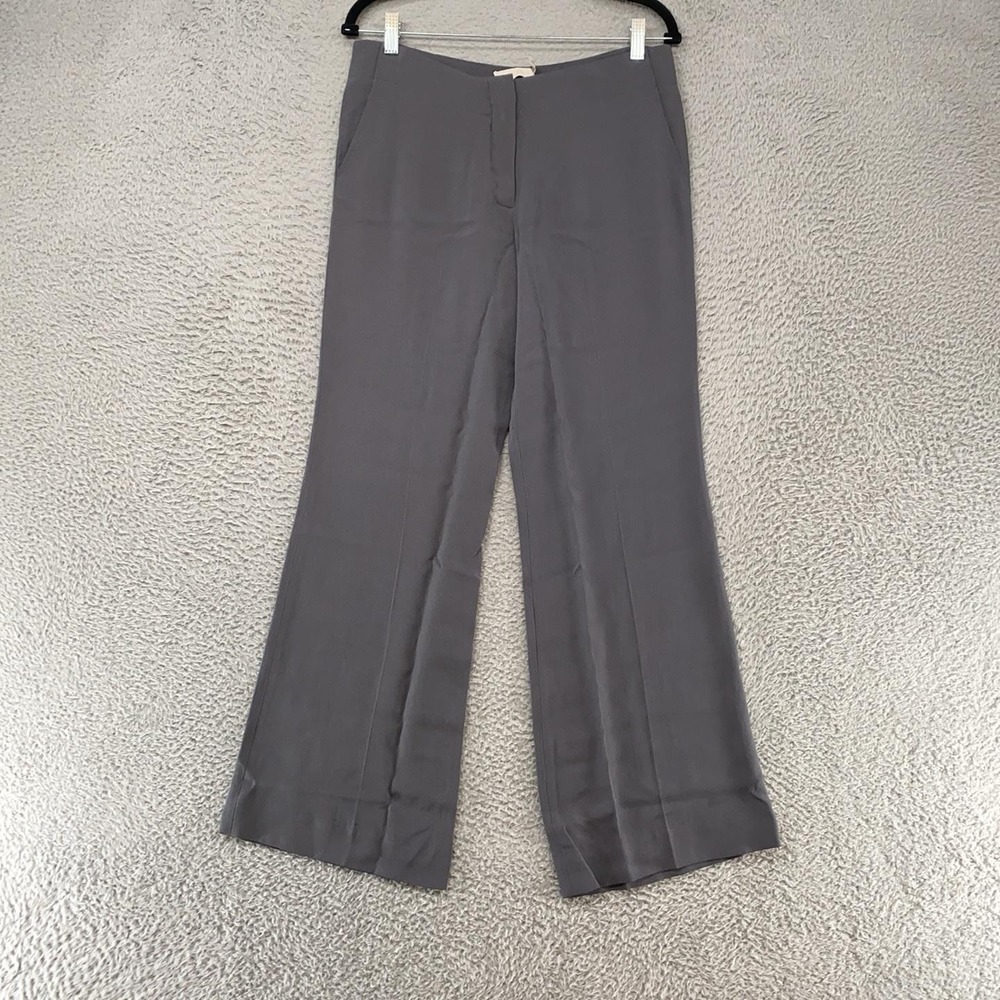 Ramy Brook Dress Pants Womens 8 Gray Crepe Wide Leg Work Office Career Capsule
